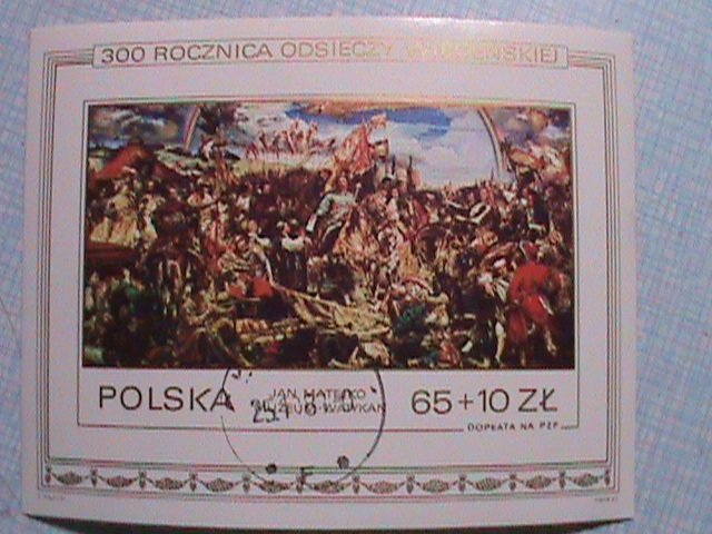 POLAND: 300 ANNIVERSARY IMPERF SOUVENIR SHEET WITH FIRST DAY OF CANCEL