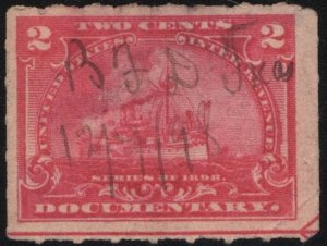 R164 2¢ Documentary Stamp (1898) Used