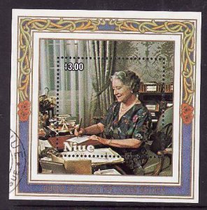 Norfolk Is.-Sc#368- id12-used sheet-Queen Mother-85th birthday-1985-