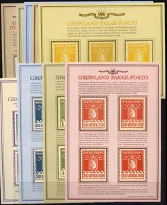 Greenland 1983 Official reprint sheetlets of the pakke-Po...