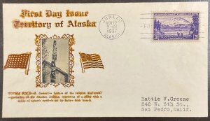 800 Crosby Totem Pole photo cachet Alaska Territory FDC 1937