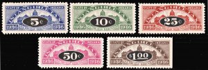 SRS IN D26-30 5¢-$1.00 Indiana Intangible Tax Revenue Stamps (1936) MNH