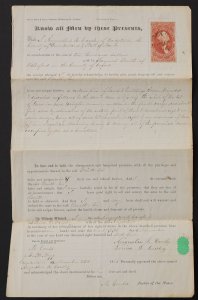 U.S. Used #R82a Superb on Warranty Deed. Nov 25, 1865. Scarce!