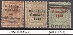 IRELAND - 1922 SCOTT#30,53 & 55 - 3V - OVPT - USED