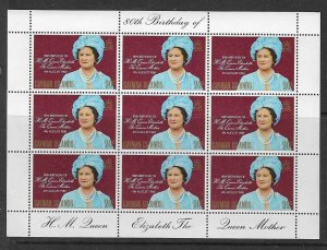 CAYMAN ISLANDS SG506 1980 80th BIRTHDAY OF QUEEN MOTHER SHEETLET MNH