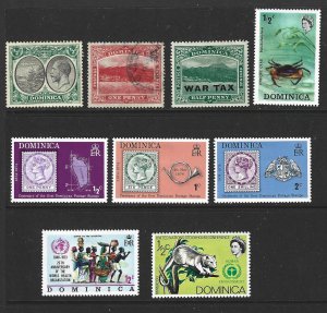 DOMINICA  Mint & Used Mini Lot of 9 Different Stamps 2018 CV $3.00