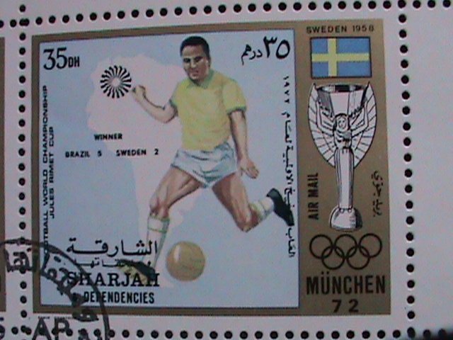 SHARJAH 1972 OLYMPIC GAMES MUNICH'72   SOCCER CHAMPIONSHIPS -CTO SHEET