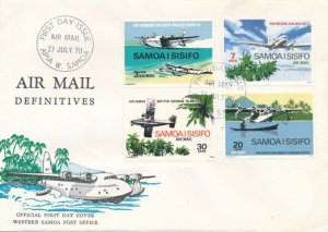 Samoa sc# C3-C6 FDC - 27-July-1970 - Airmail Definitives - Aviation