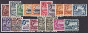 Antigua, Scott 107-121  (SG 120a-134), MLH/HR (plus 3 SG shades)