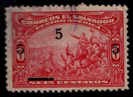 El Salvador Scott 482 Used 1923 surcharged stamp