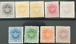 Cape Verde 1877 SC 1-9 Mint Set