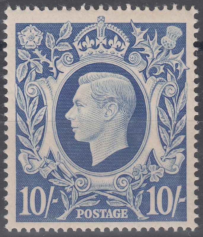 1942 GREAT BRITAIN KGVI 10/- ULTRAMARINE (SG# 478a) MNH VF