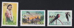 Nauru # 101-103, High Values, Birds, Girl, NH, 1/3 Cat.