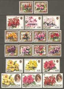NIUE Sc# O1 - O19 MNH FVF Set of 19 Various Flowers