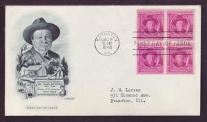 U.S 980 Joel Harris 1948 B/4 Artmaster Typed FDC  M284