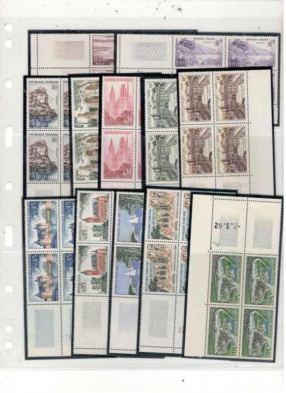 FRANCE PLATEBLOCK COLLECTION ALL MINT