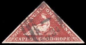 MOMEN: CAPE OF GOOD HOPE SG #18 1864 USED £325 LOT #65029