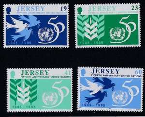 Jersey # 736-739, United Nations 50th Anniversary, Mint NH, 1/2 Cat