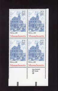 2341 Massachusetts, MNH LR-ZIP blk/4