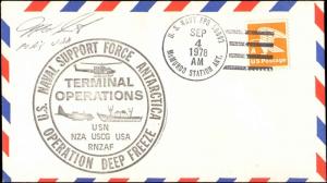 1978 US  NAVY McMURDO STATION ANTARCTIC + DEEP FREEZE CACHET + SIGNED