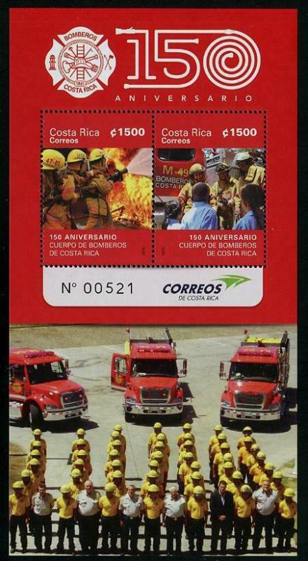 HERRICKSTAMP NEW ISSUES COSTA RICA Sc.# 669 Firefighting S/S (Scented)