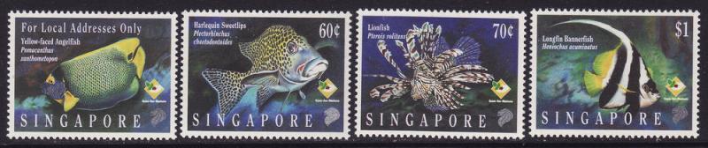 Singapore 1995, # 733-736 * MNH , Fish Set