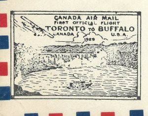 Doyle's_Stamps: Canada-US Post History: Toronto to Buffalo 1st Flight Cover