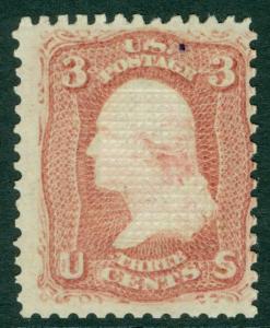 USA : 1868. Scott #88 Mint. PO Fresh with full Original Gum PSAG Cert. Cat $1000