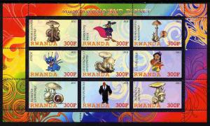 RWANDA SHEET DISNEY ANIMATION MUSHROOMS