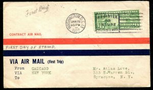 US First Day Cover - Scott C9 20¢ Map Jan 25, 1927