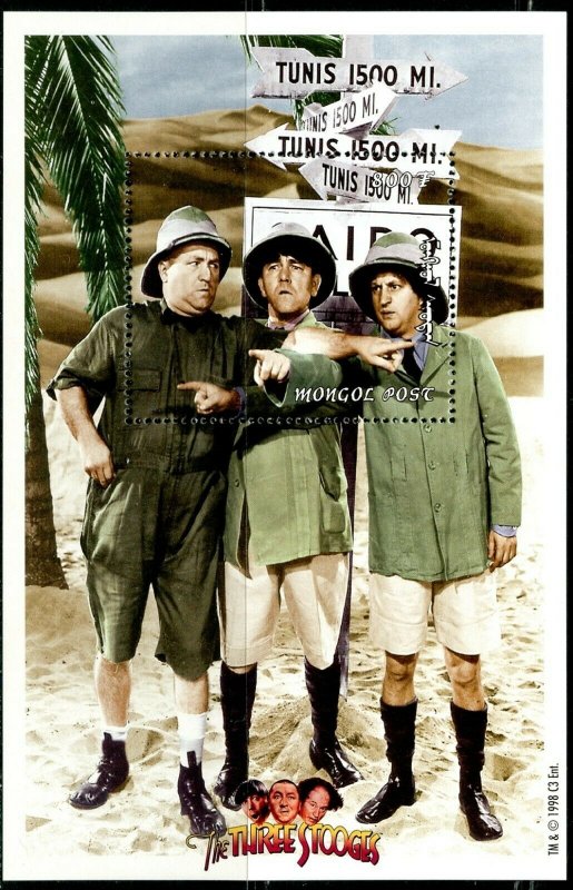 MONGOLIA Sc#2338-2340 1998 'The Three Stooges' Three Souvenir Sheets OG Mint NH