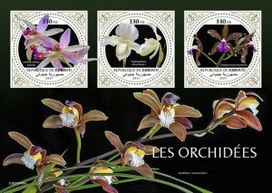 2021/09 - DJIBOUTI - ORCHIDS                     3V  complet set    MNH ** T