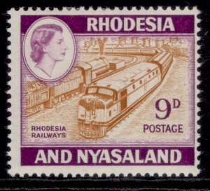 RHODESIA & NYASALAND QEII SG24a, 9d orange-brown & reddish violet, M MINT.