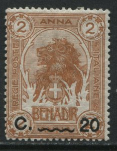 Italian Somaliland 1916 overprinted 20 centesimi on 2 anna mint o.g. hinged