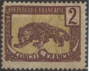 French Congo 36 (used? ng) 2c leopard, brn & org (1900)