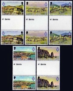 Isle of Man 163-167 gutter,MNH.Michel 159-163. Geographical Society-150,1980.