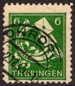 1946, Germany, Thuringia 6pf, Used, Sc 16N4
