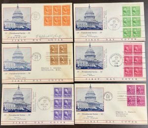 803-832 Partial Set of 30 cachets Presidential Series FDC 1938