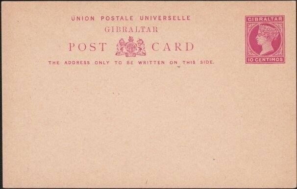 GIBRALTAR QV 10 centimos postcard unused...................................A8647