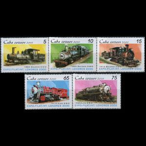 CUBA 2000 - Scott# 4073-7 Locomotives Set of 5 NH