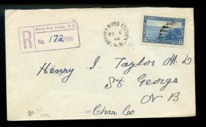 ?BONNY RIVER STATION, N.B. Registered boxed H/S 1942 Canada cover