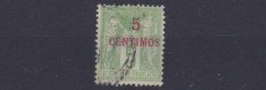 FRENCH COLONIES FRENCH MORROCO  1891  S G 2A  5C ON 5C  YELLOW  GREEN  USED  
