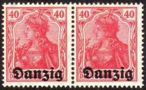 1920, Danzig 40pfg, MNH pair, Sc 6, Mi 6