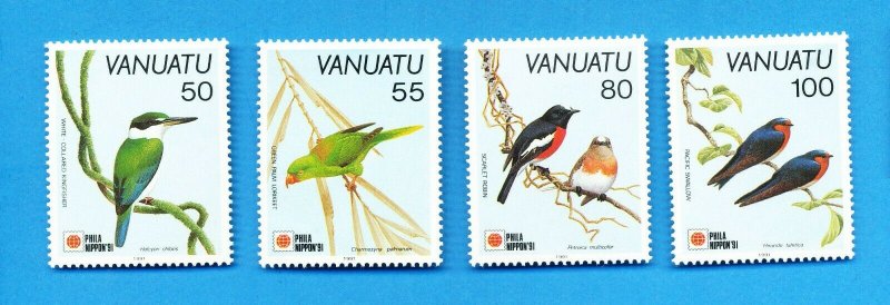 VANUATU - Scott 543-545 - VFMNH  - Birds, 1991