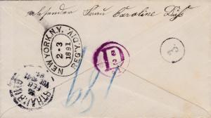 U.S.1891 Cover Kaukauna, Wis. Registered to Stravbing, Germany. VF+