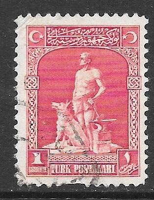 Turkey 636: 1g Blacksmith and Wolf, used, F-VF