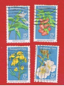 #1783-1786  VF used   Flowers  Free S/H