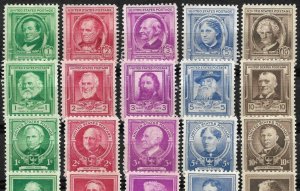 Doyle's_Stamps: 1940 VF Mint NH Famous Americans Set Scott  #859** to #893**