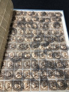 US #582 Harding 1.5c Sheet Of 100 Plus 55 Stamps On Piece Used Scarce.