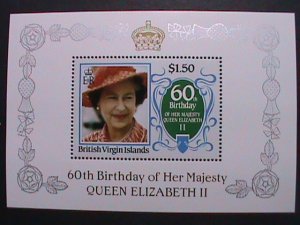 BRITISH VIRGIN ISLANDS- REMEMBER ALWAYS-QUEEN ELIZABETH II MNH S/S VERY FINE